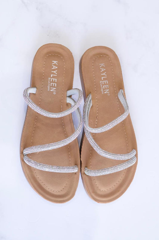 SANDALIAS PLATA BRILLOS