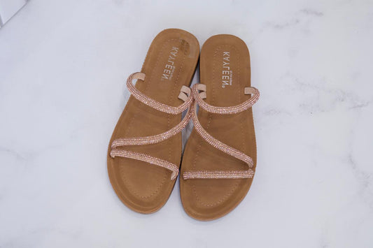 SANDALIAS ROSAS BRILLOS